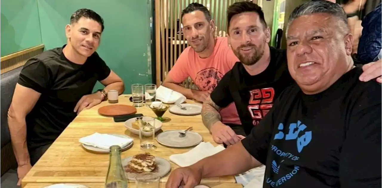 Lionel Messi y Chiqui Tapia cenaron juntos en Miami con otros viejos amigos de la Selección