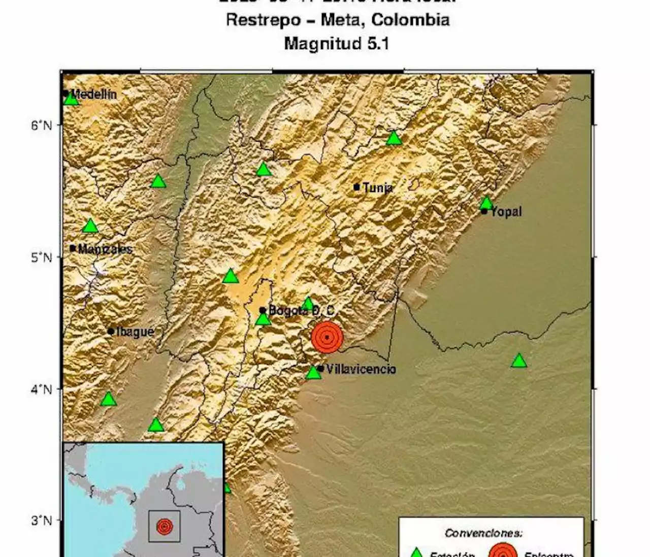 Sigue temblando en Colombia: reportan sismo de magnitud 5.1