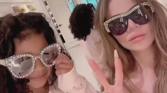 Khloé Kardashian and daughter True, 5, twin in Dolce and Gabbana dresses  during Italy vacation