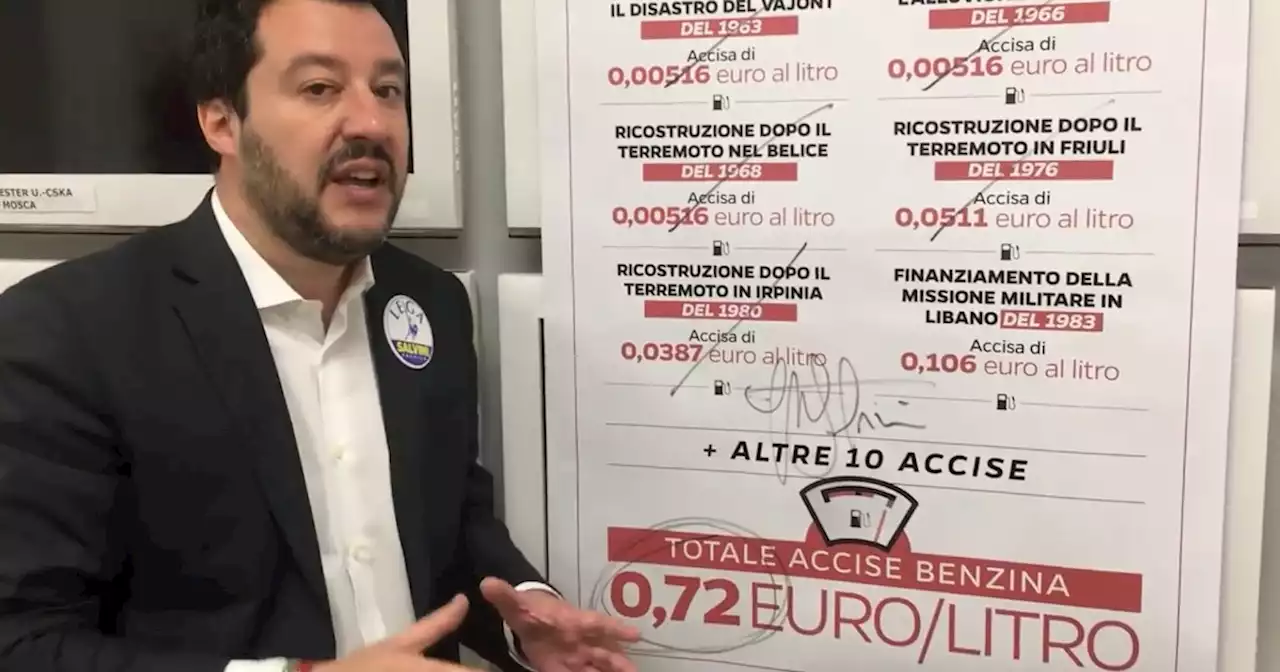 Caro carburanti, quando Salvini faceva del taglio delle accise un cavallo di battaglia: 'Non possiamo avere benzina più cara d'Europa'