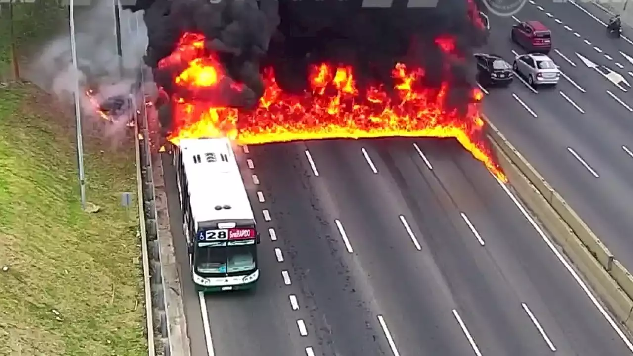 Passengers on Argentina bus run for their lives after public bus becomes engulfed in flames