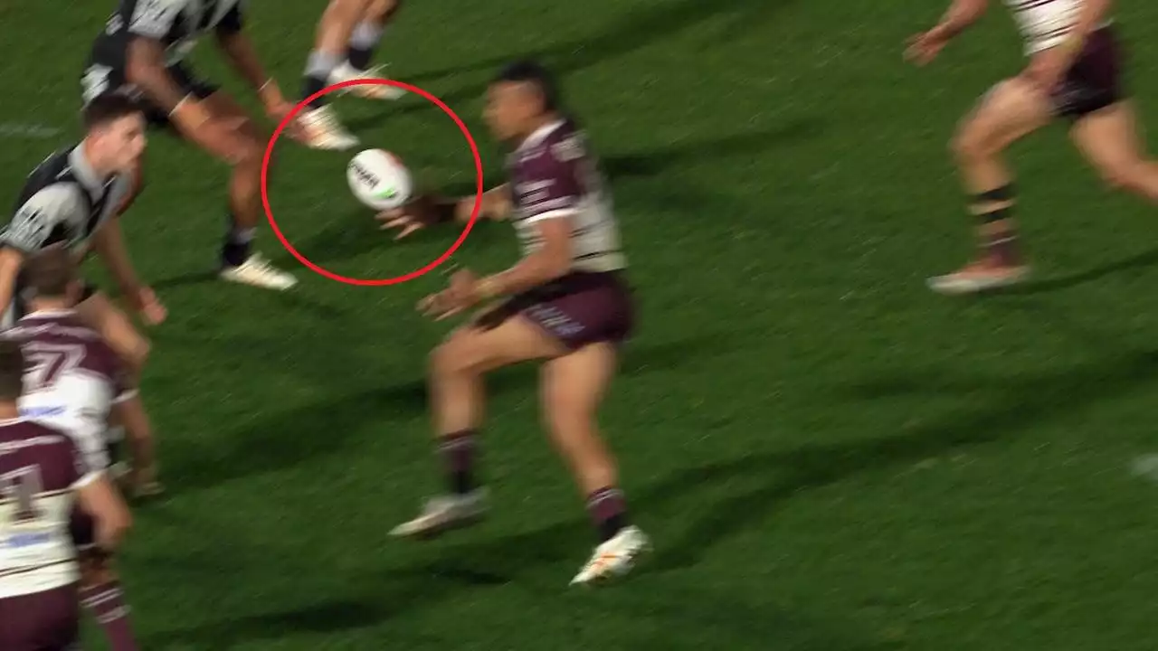 ‘Clearly came off the finger’: Manly awarded controversial try with season on the line