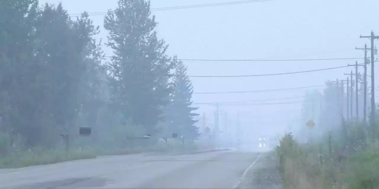 Smoke covers much of the Middle Tanana Valley