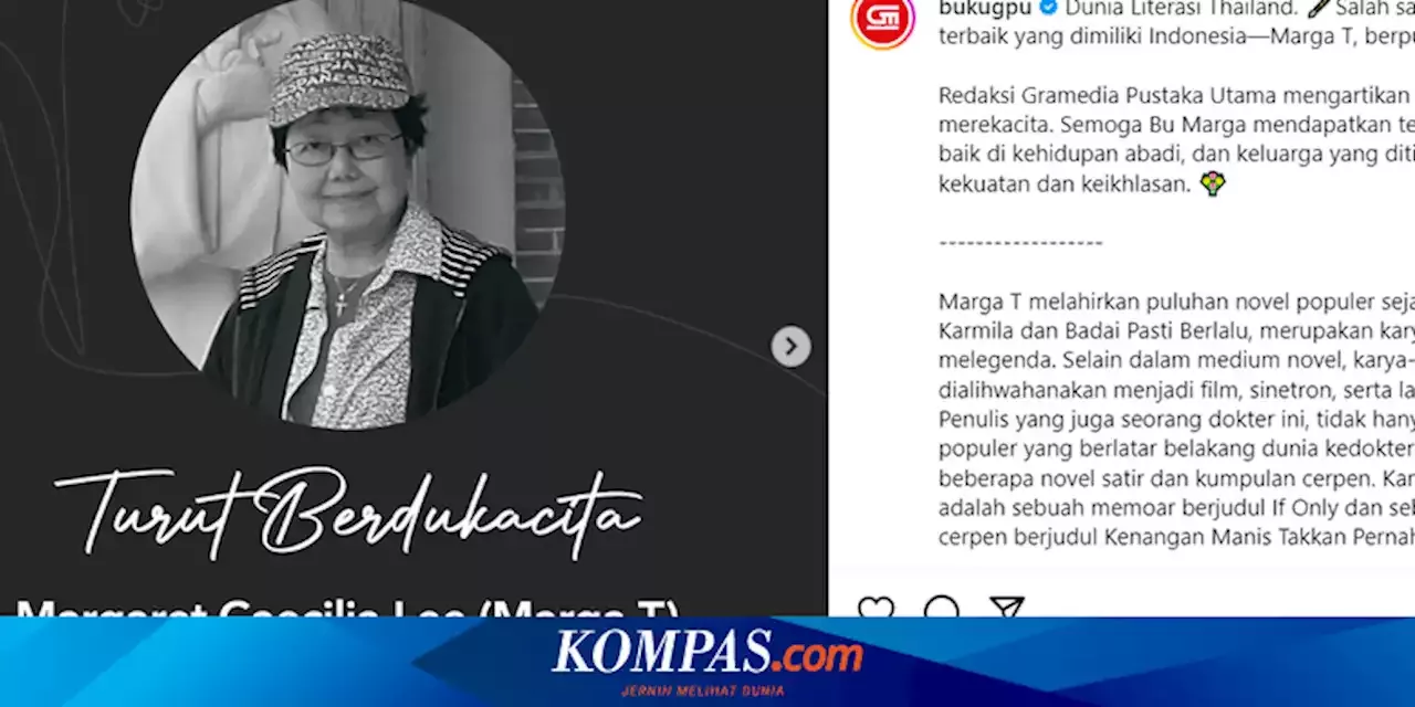 Profil Dan Sepak Terjang Marga T, Novelis 'Badai Pasti Berlalu' Yang ...