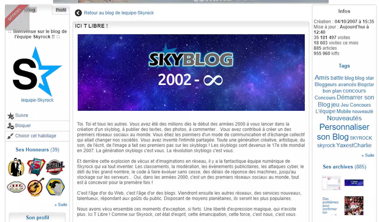 Précurseur des réseaux sociaux, le site «Skyblog» ferme ses portes ce lundi 21 août