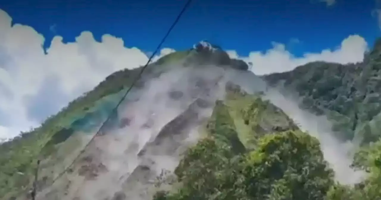 Temblor en Colombia: video del momento en que se presentó deslizamiento en vía al Llano