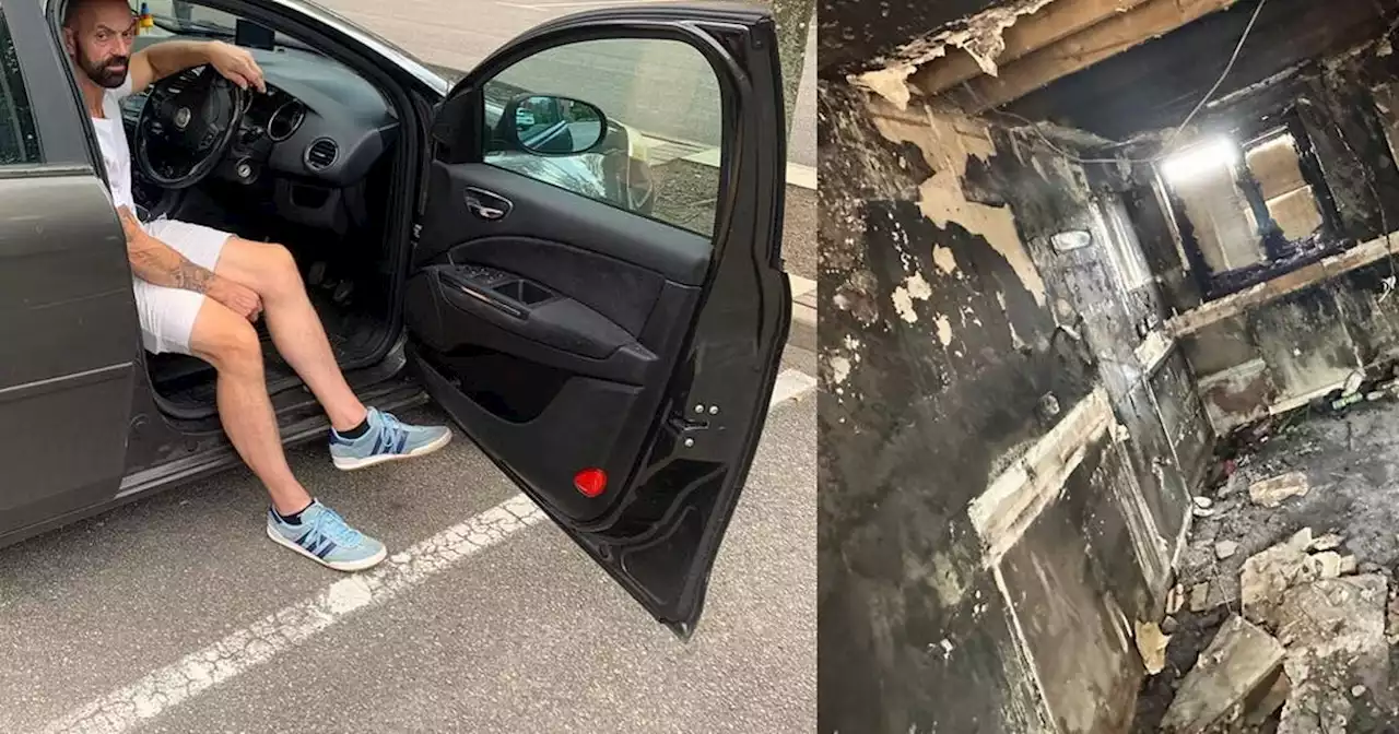 Dad living in car after house burnt down claims £27k from Amazon