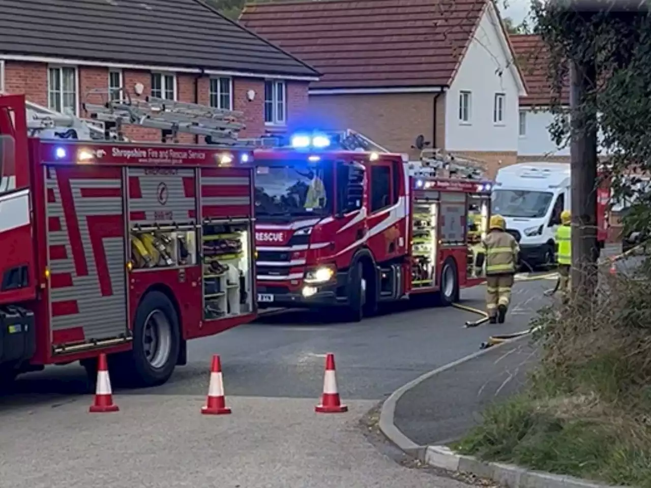 Firefighters from two stations rush to scene of house fire in Telford