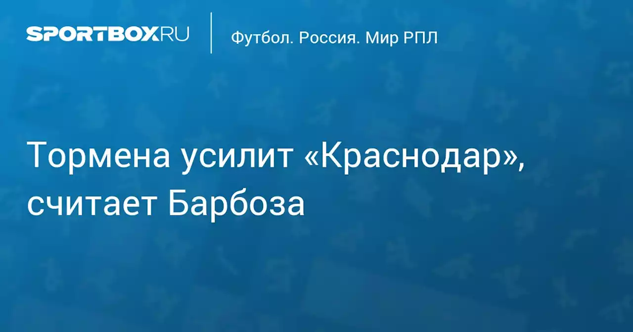 Тормена усилит «Краснодар», считает Барбоза