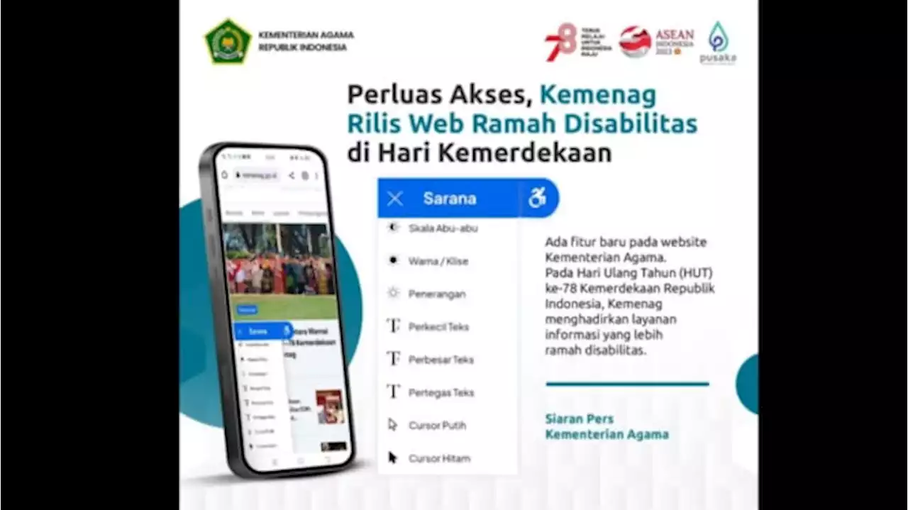 Perluas Akses, Kemenag Rilis Web Ramah Disabilitas di Hari Kemerdekaan