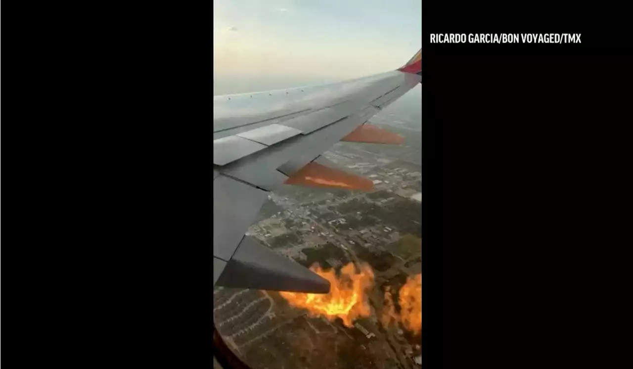 Southwest Airlines plane engine catches fire