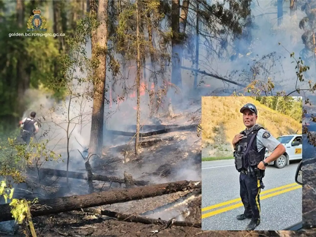 RCMP help extinguish fire, avert evacuations in near B.C. highway