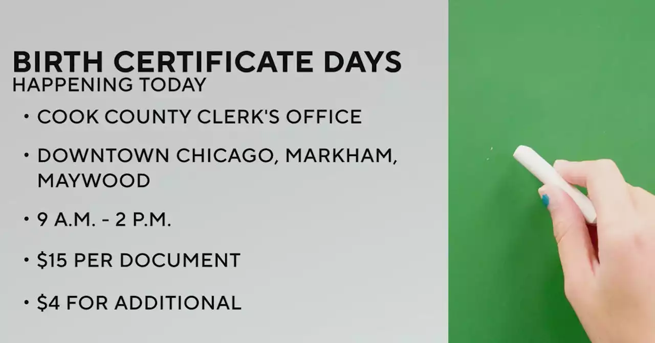 3 Cook County Clerk's Offices open for back-to-school birth certificates