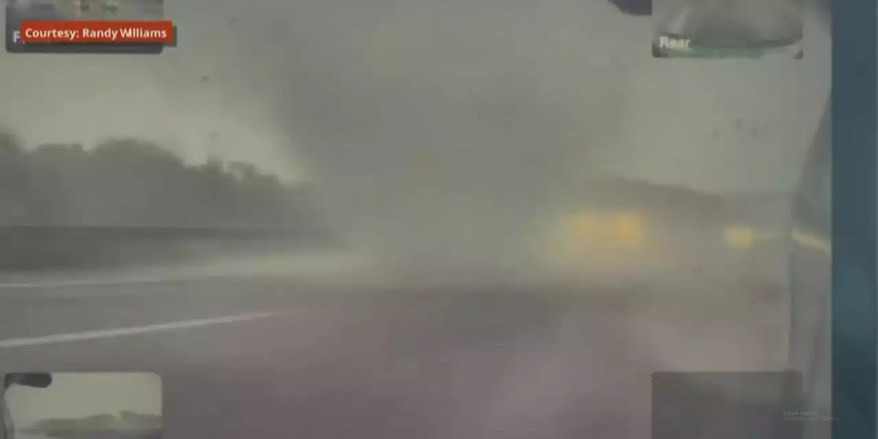 Driver dodges funnel cloud on interstate