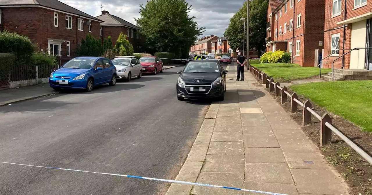 Street taped off after 'man hit by car' before youth 'brandishes knife'