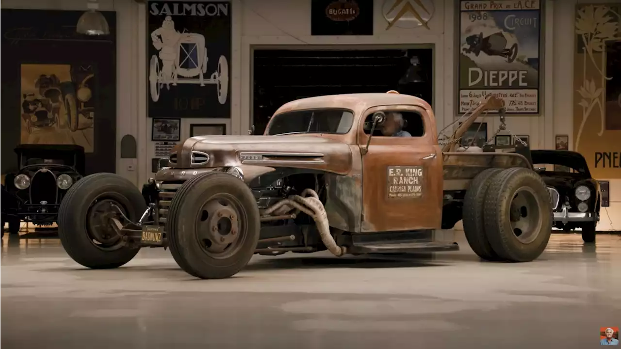 Jay Leno checks out a wild rat rod truck