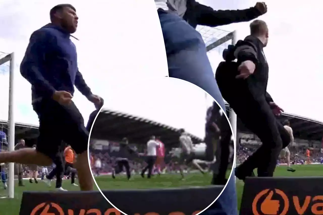 English soccer match descends into chaos as fan rocks goalie after tying goal