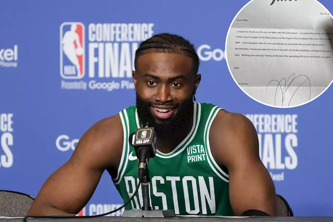 Jaylen Brown sent thank-you notes to All-NBA media voters after cashing supermax