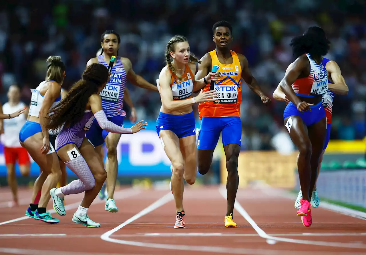 Athletics-U.S. win mixed relay with world record as Bol falls