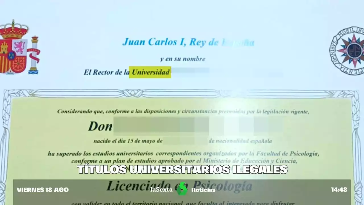 Un equipo de laSexta descubre a un falsificador de títulos universitarios ilegales: 'Sé de gente que los ha entregado y está trabajando'