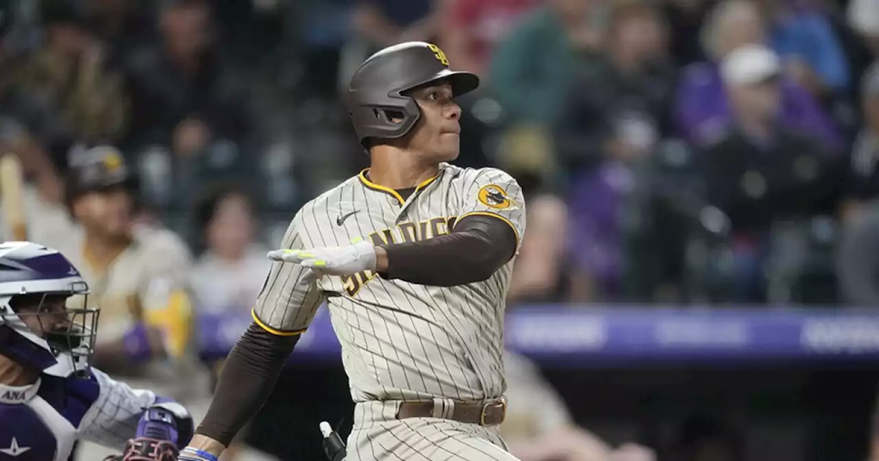 Soto slugs 2 homers, drives in 4 runs as Padres beat Rockies 8-5