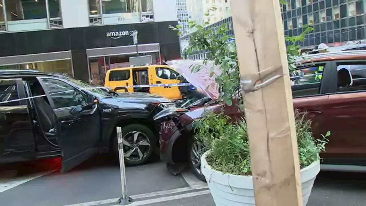 Out of control car injures 10 pedestrians in crash at 42nd and Lexington in New York City