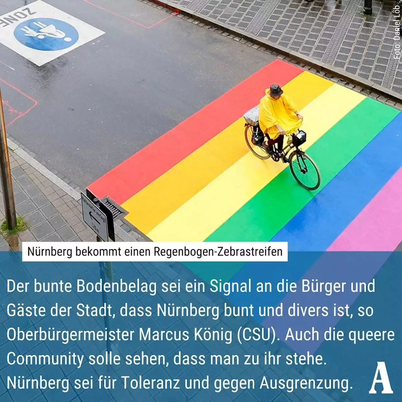 Nürnberg hat nun einen Regenbogen-Zebrastreifen