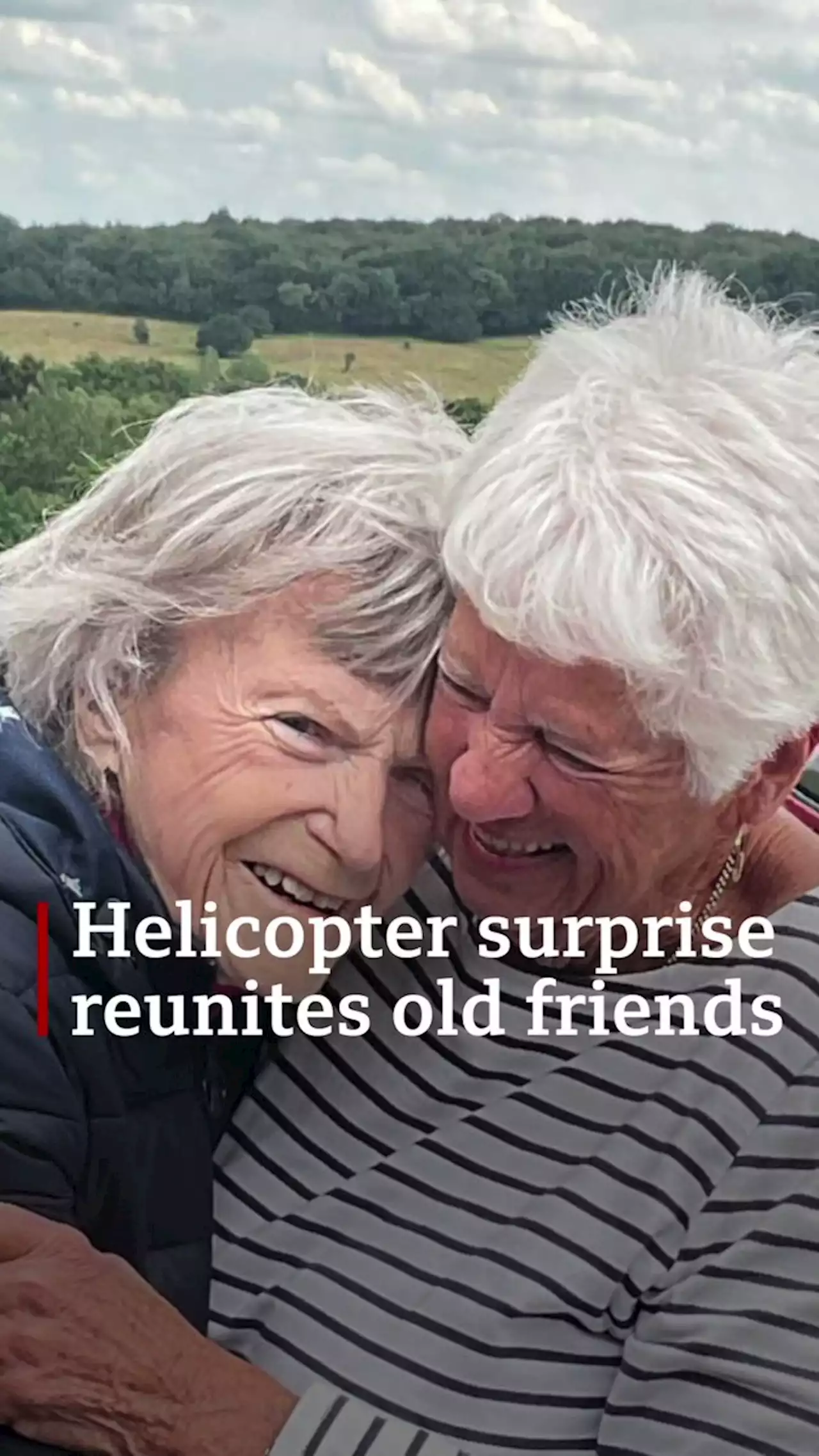 Helicopter flight leads to 'magical' reunion for old friends