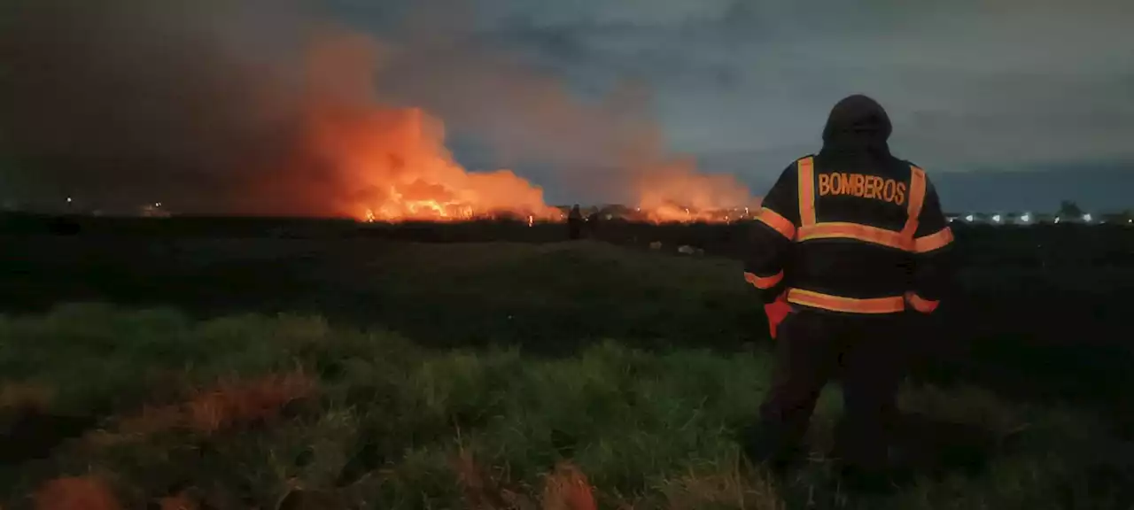 Atención: se reporta un fuerte incendio en el Humedal Tibanica entre Bosa y Soacha