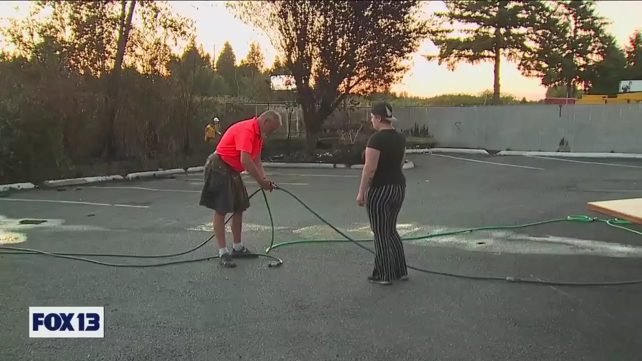 All hands on deck as businesses, residents rush to help put out brush fire in Marysville