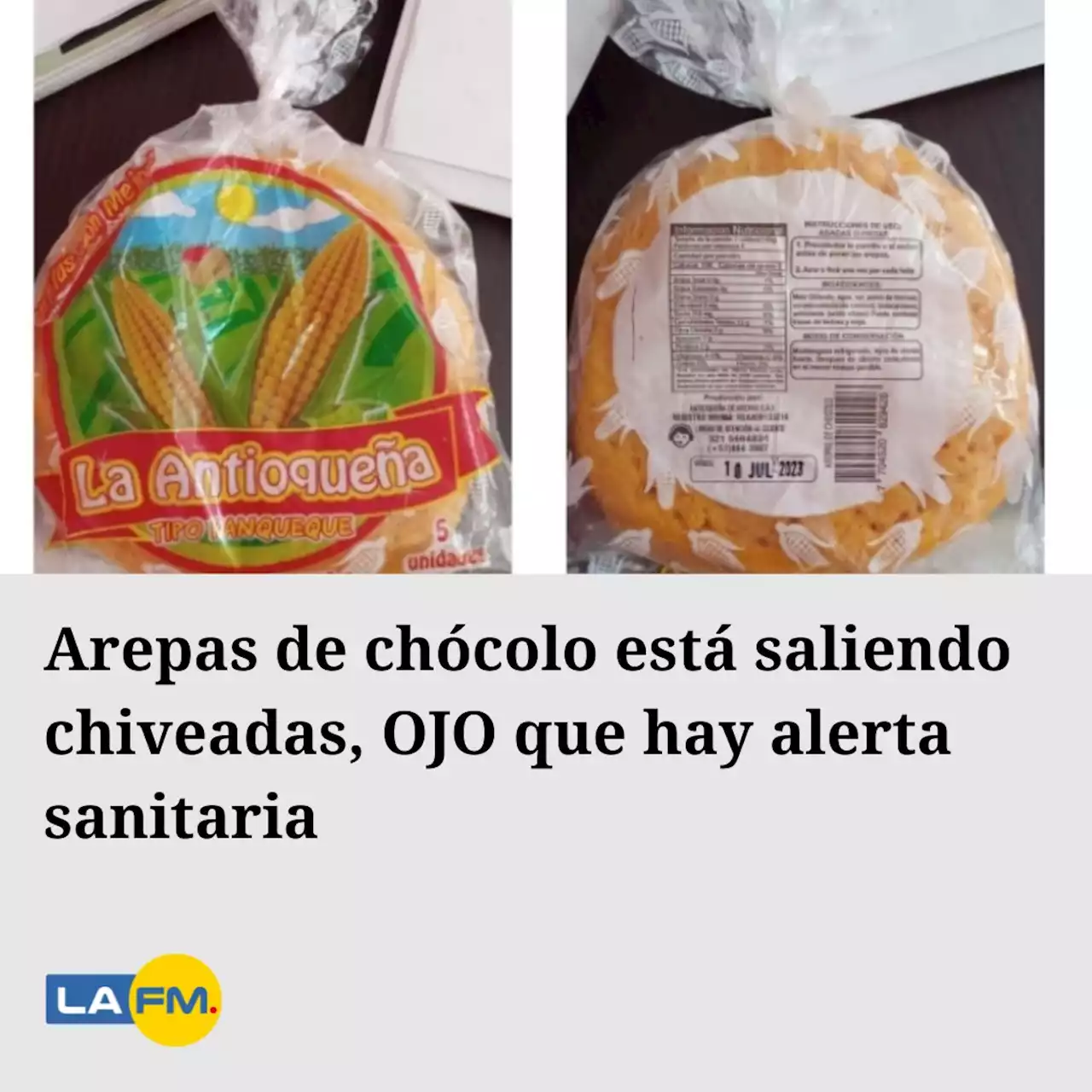 Arepas de chócolo está saliendo chiveadas, OJO que hay alerta sanitaria