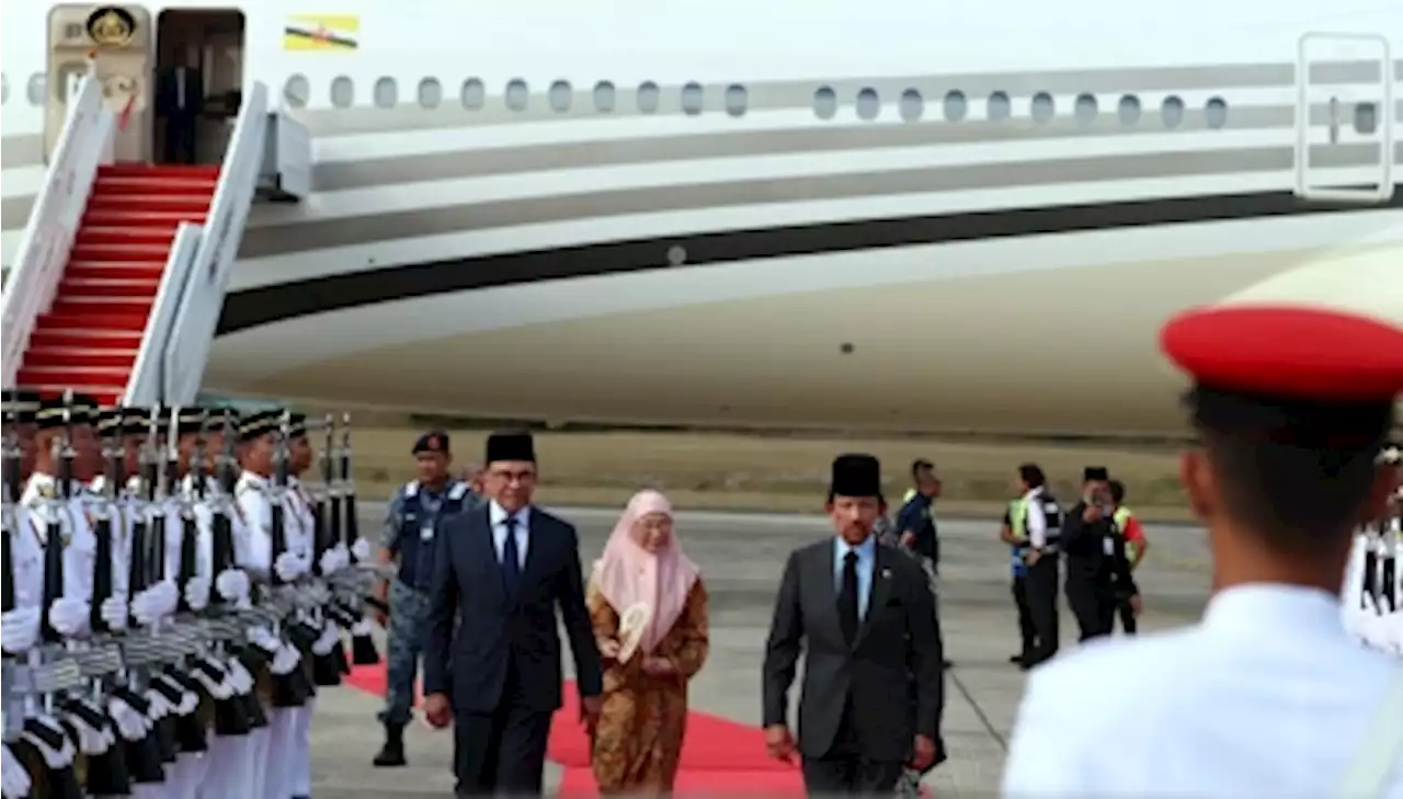 Brunei’s Sultan Hassanal Bolkiah arrives for three-day state visit to Malaysia