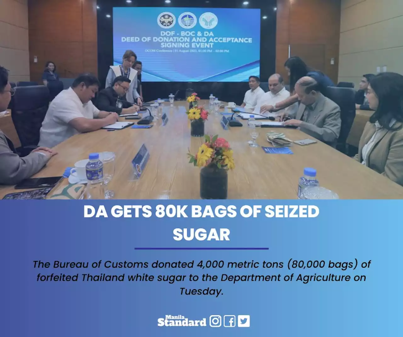 DA gets 80k bags of seized sugar