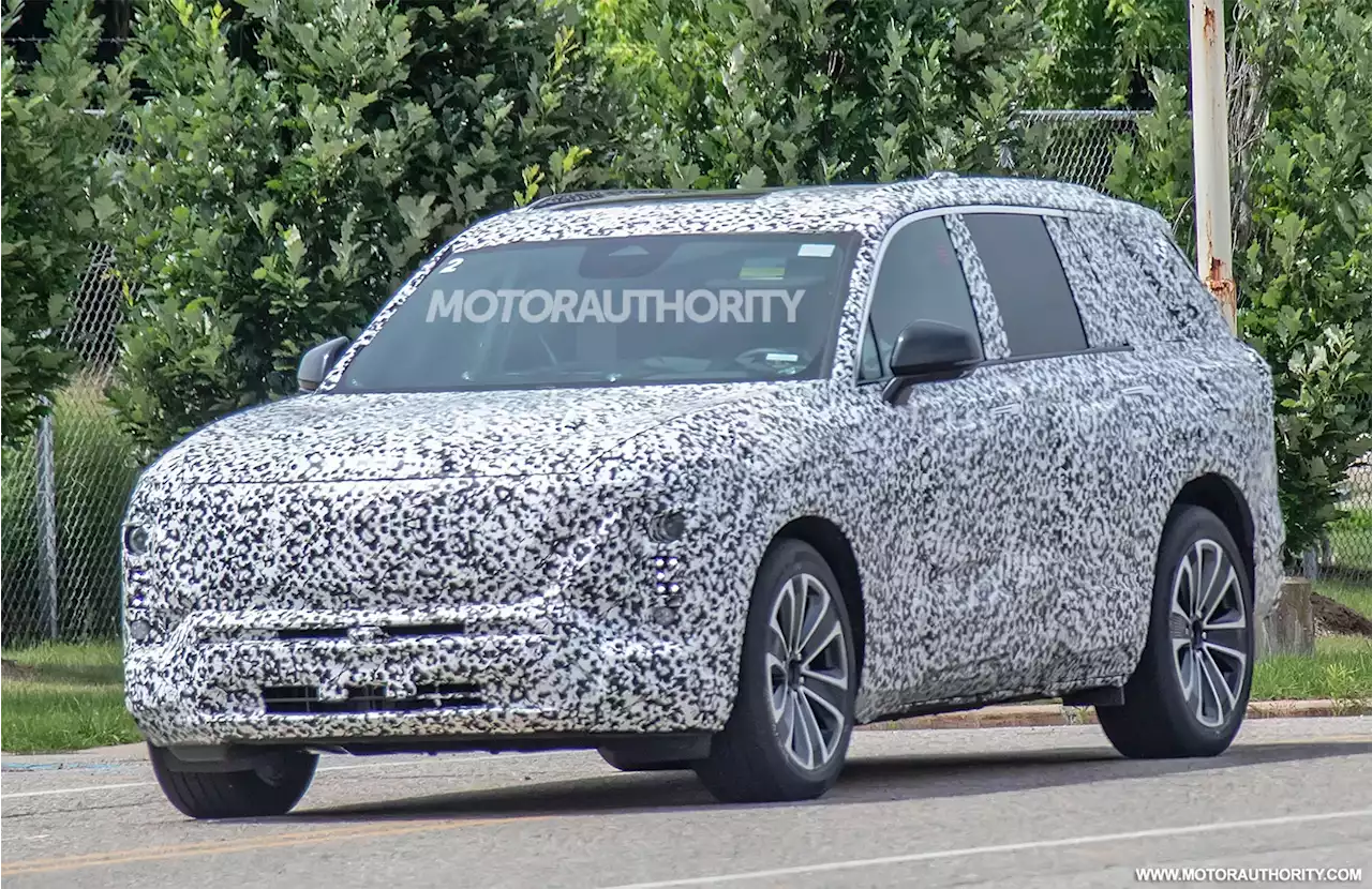 2025 Cadillac 3-row electric mid-size SUV spy shots