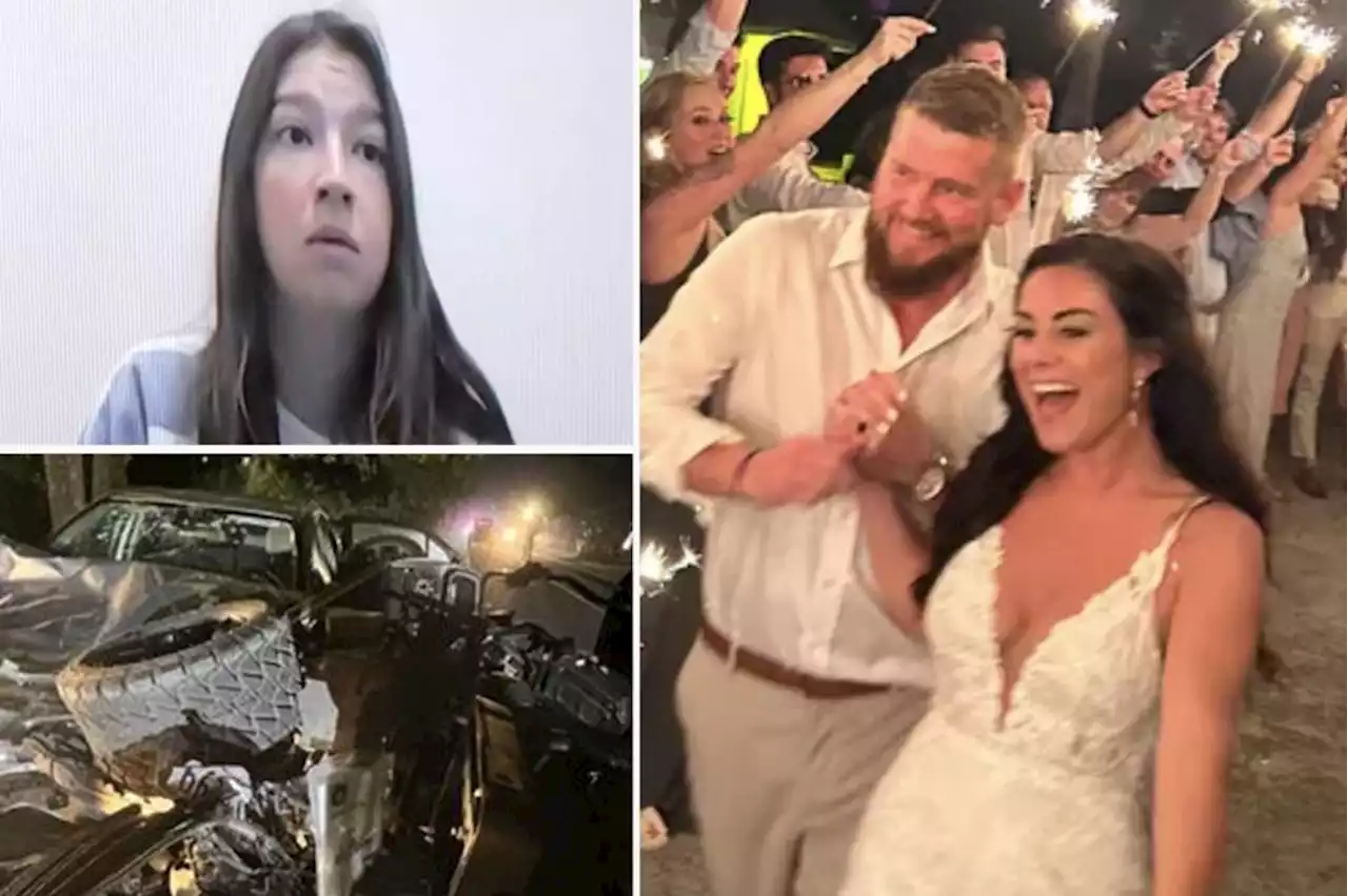 ‘Drunk driver’ Jamie Komoroski sobs upon learning she’ll remain in jail for allegedly killing just-married South Carolina bride