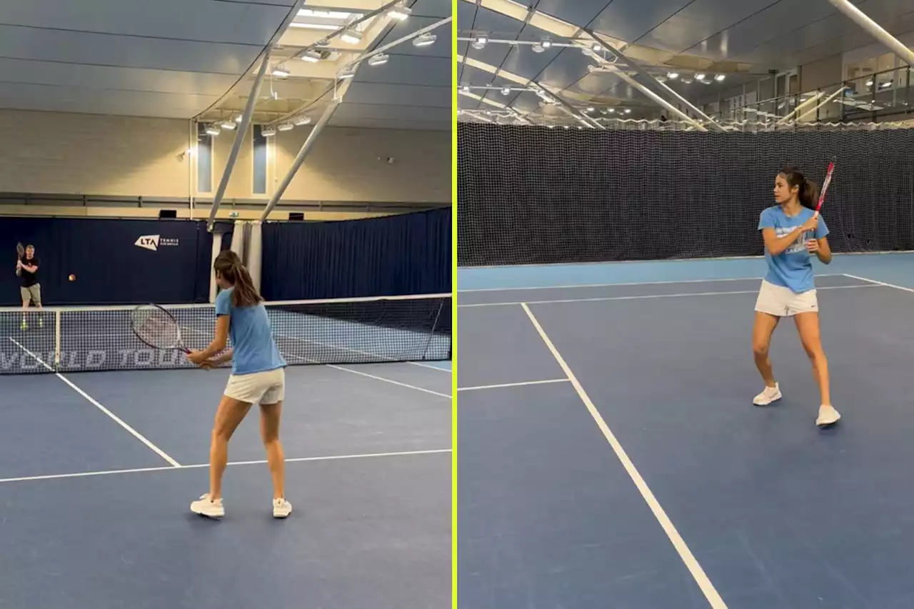 Emma Raducanu back on tennis court and expresses joy as injury comeback continues