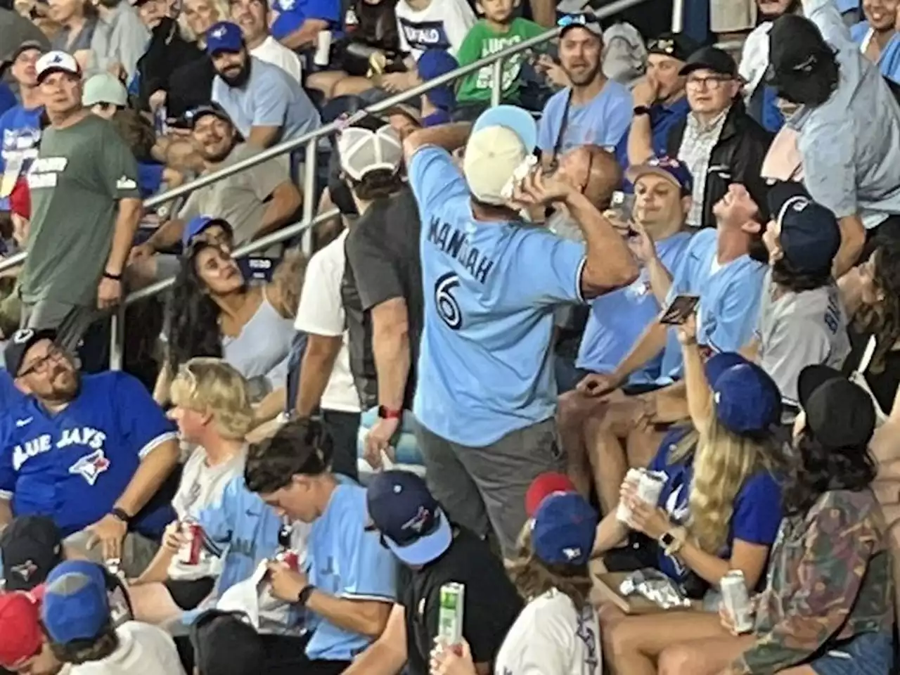 Blue Jays fan tossed for tossing dollar hotdogs to fellow fans