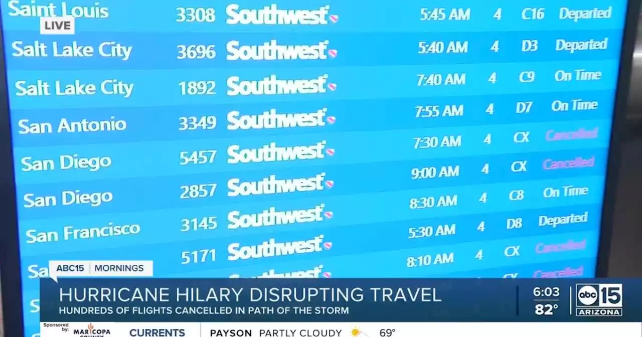 Nearly 200 flights impacted at Sky Harbor this weekend as Hilary approaches