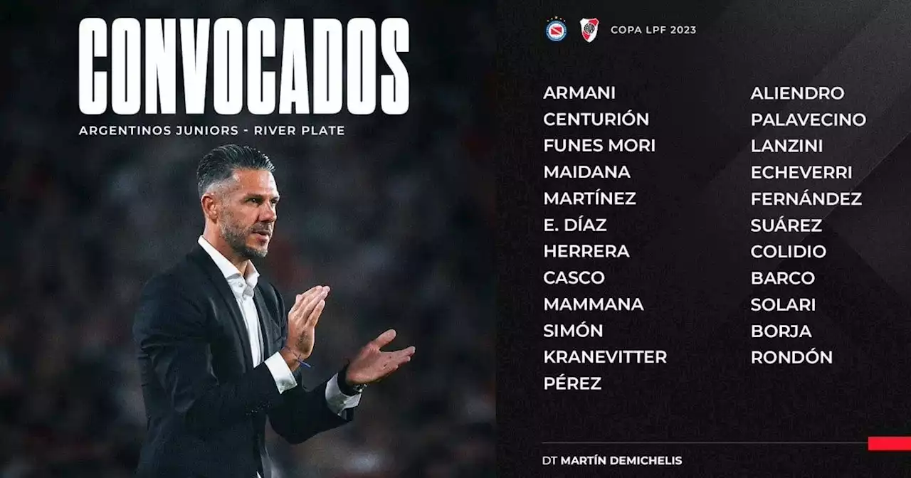 La lista de River, sin De la Cruz ni varios titulares para visitar a Argentinos