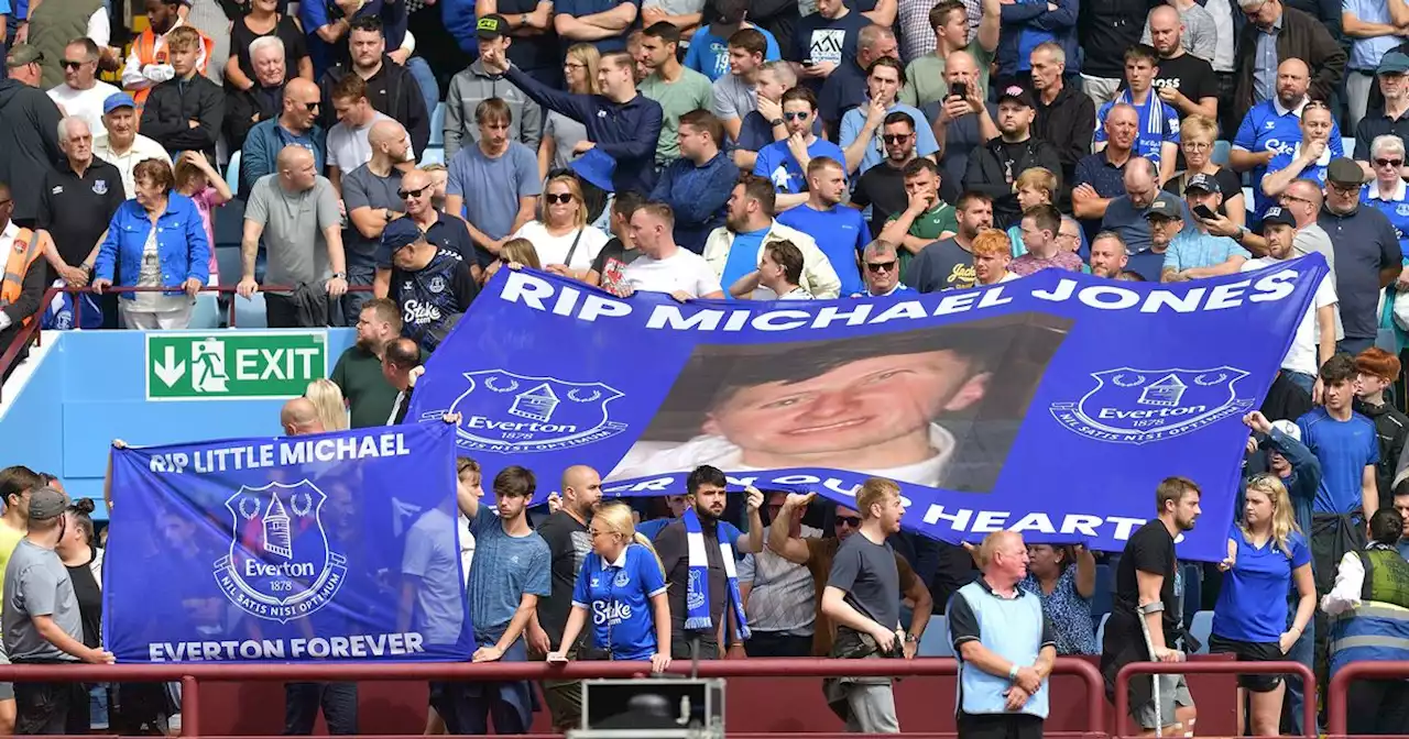 Everton and Aston Villa fans unite for touching tribute to Michael Jones