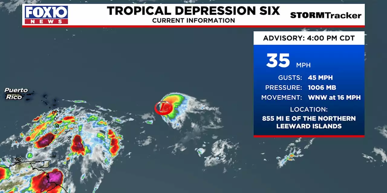 Tropical Depression Six forms in the Atlantic