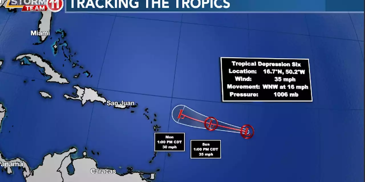 Tropical Depression Six forms in the Atlantic