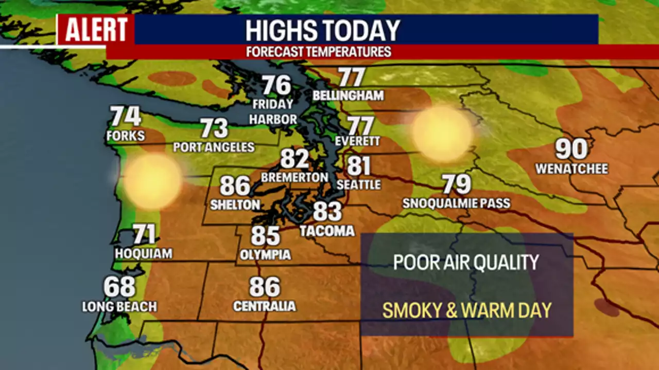 Seattle weather: Smoky, warm conditions for Sunday