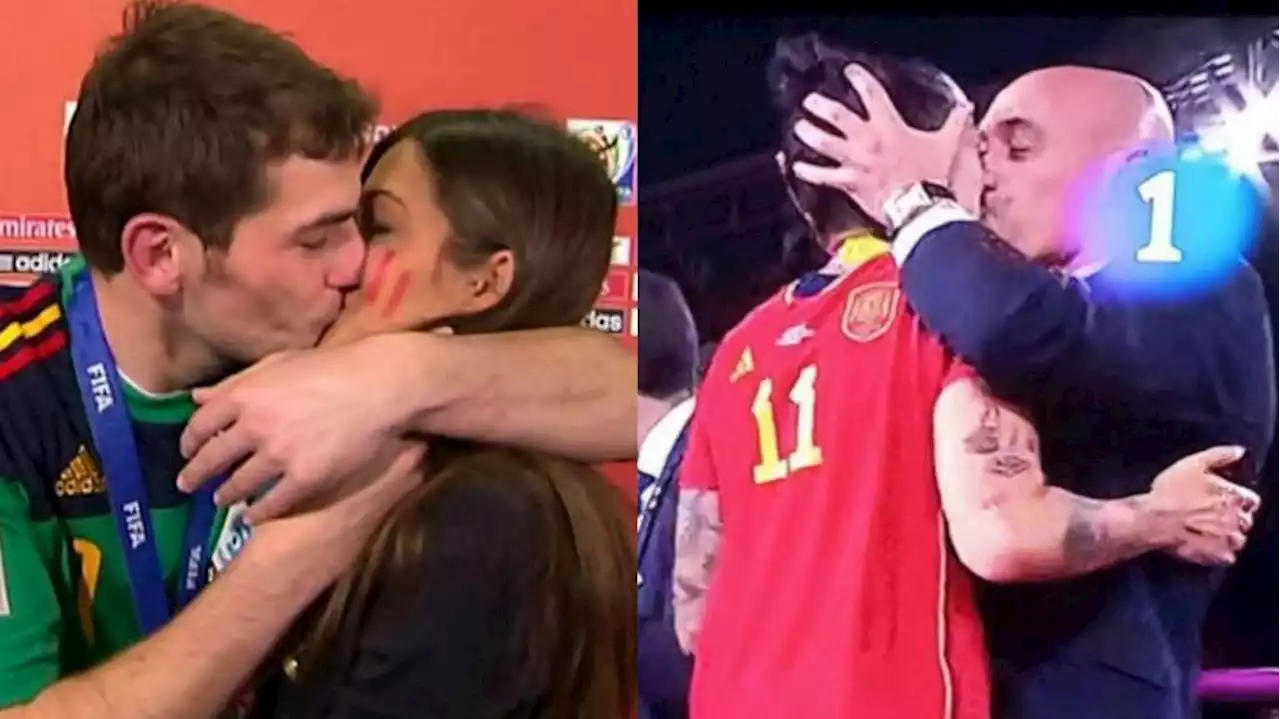 El criticado y polémico beso de Rubiales a Jenni Hermoso, muy distinto del vivido por Iker Casillas a Sara Carbonero