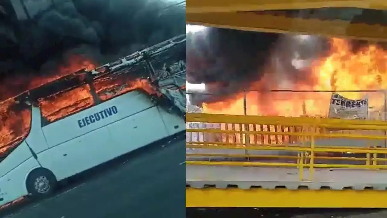 Autobús se incendia en la México-Puebla y provoca tráfico intenso; no hay heridos