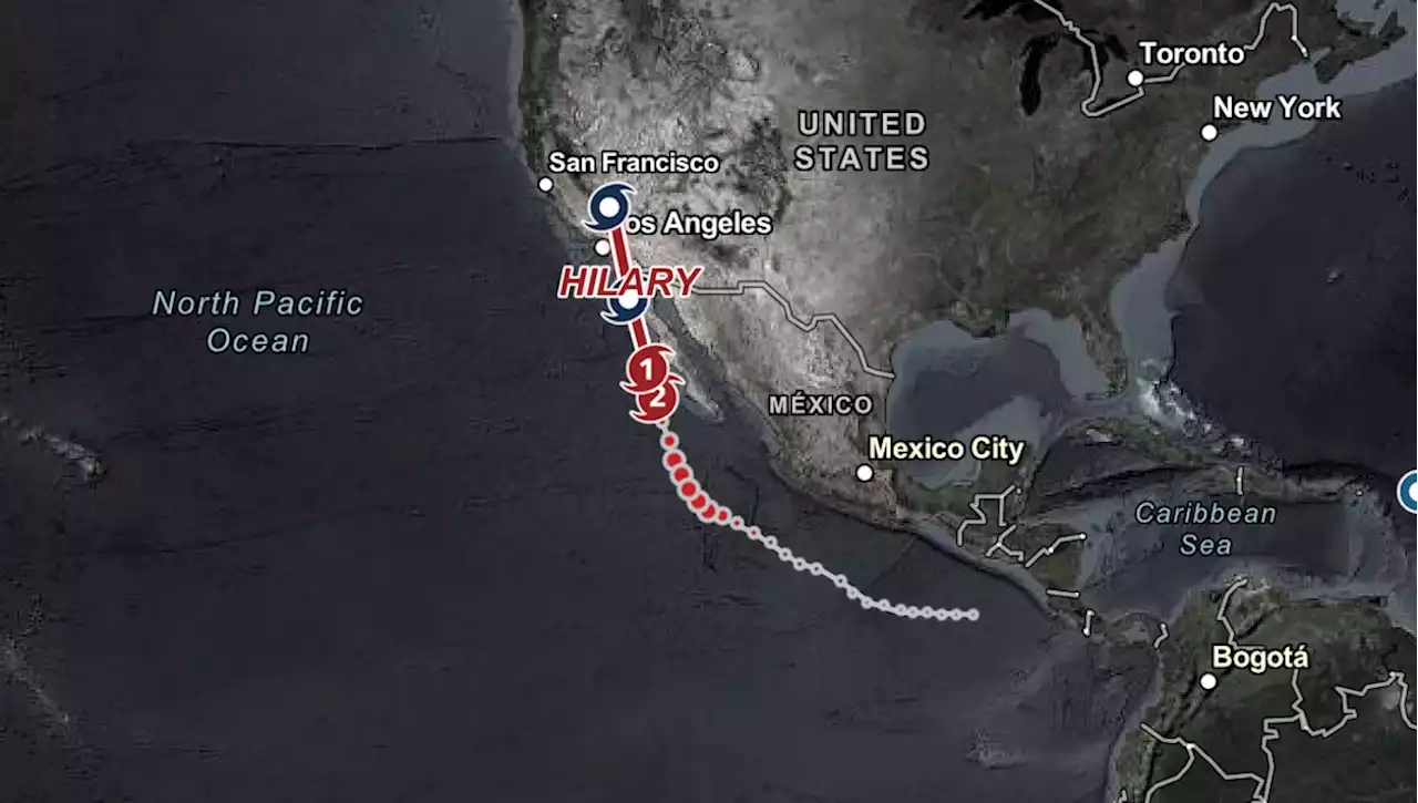 Map: Track Hilary as it moves toward Southern California