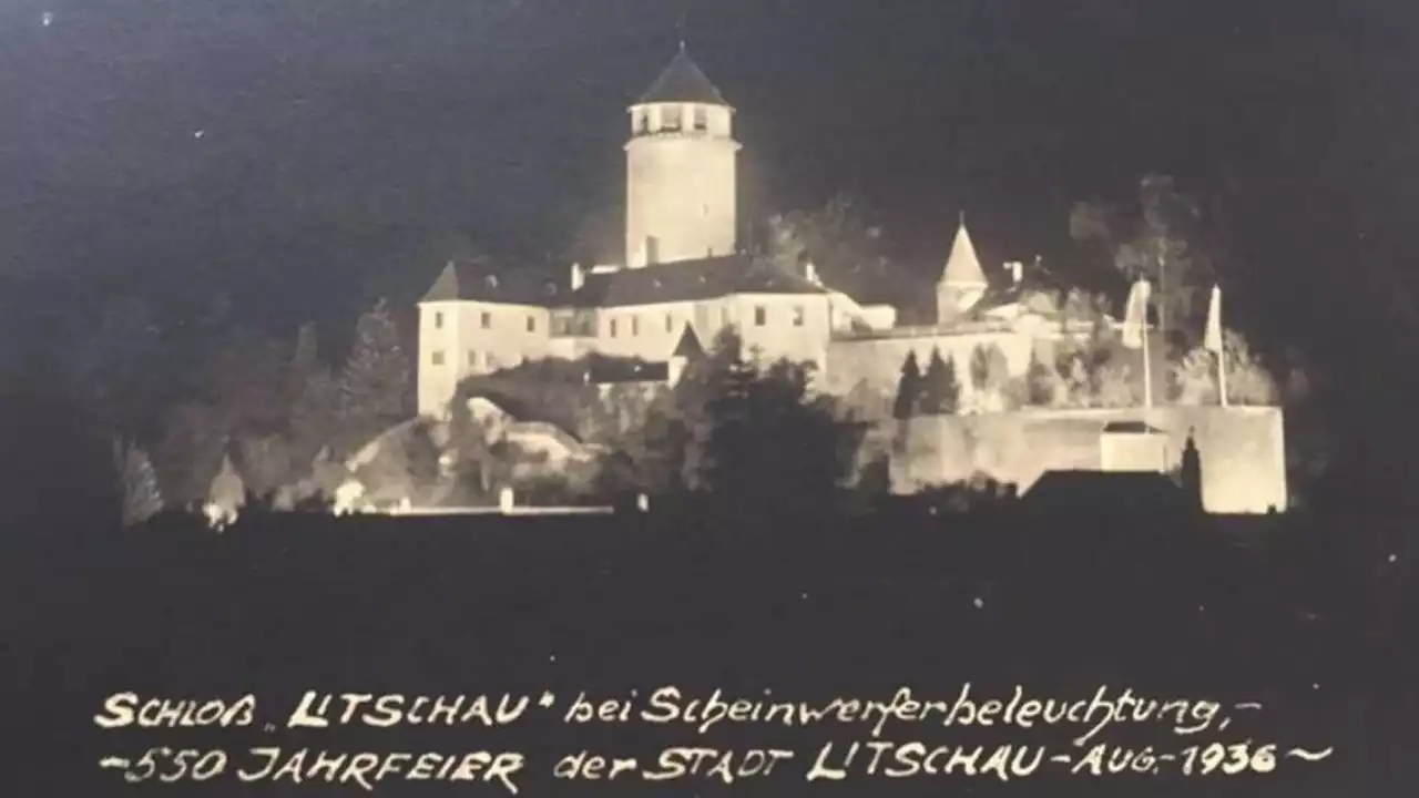 Historisches Foto der Woche: Schloss Litschau im Scheinwerferlicht