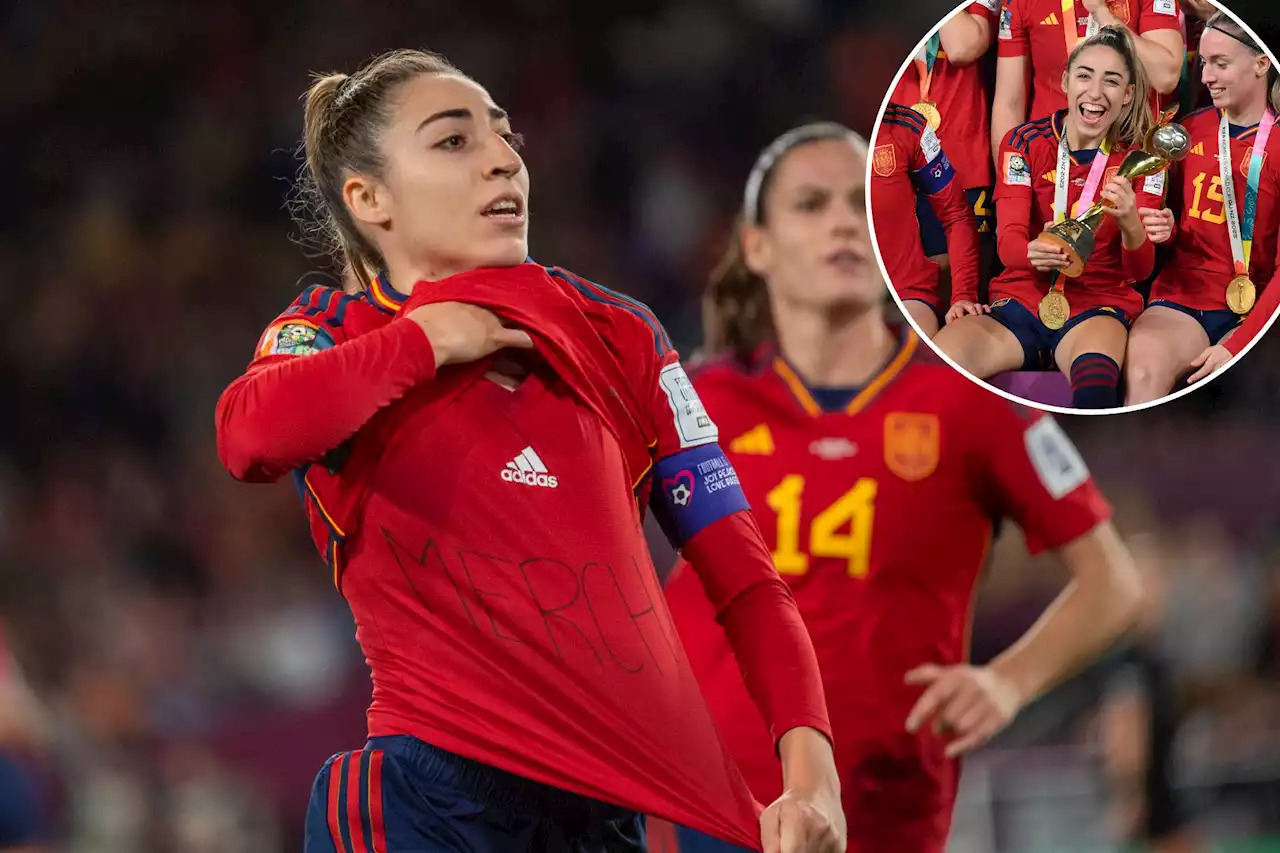 Spain’s Olga Carmona shows special message on shirt during World Cup win