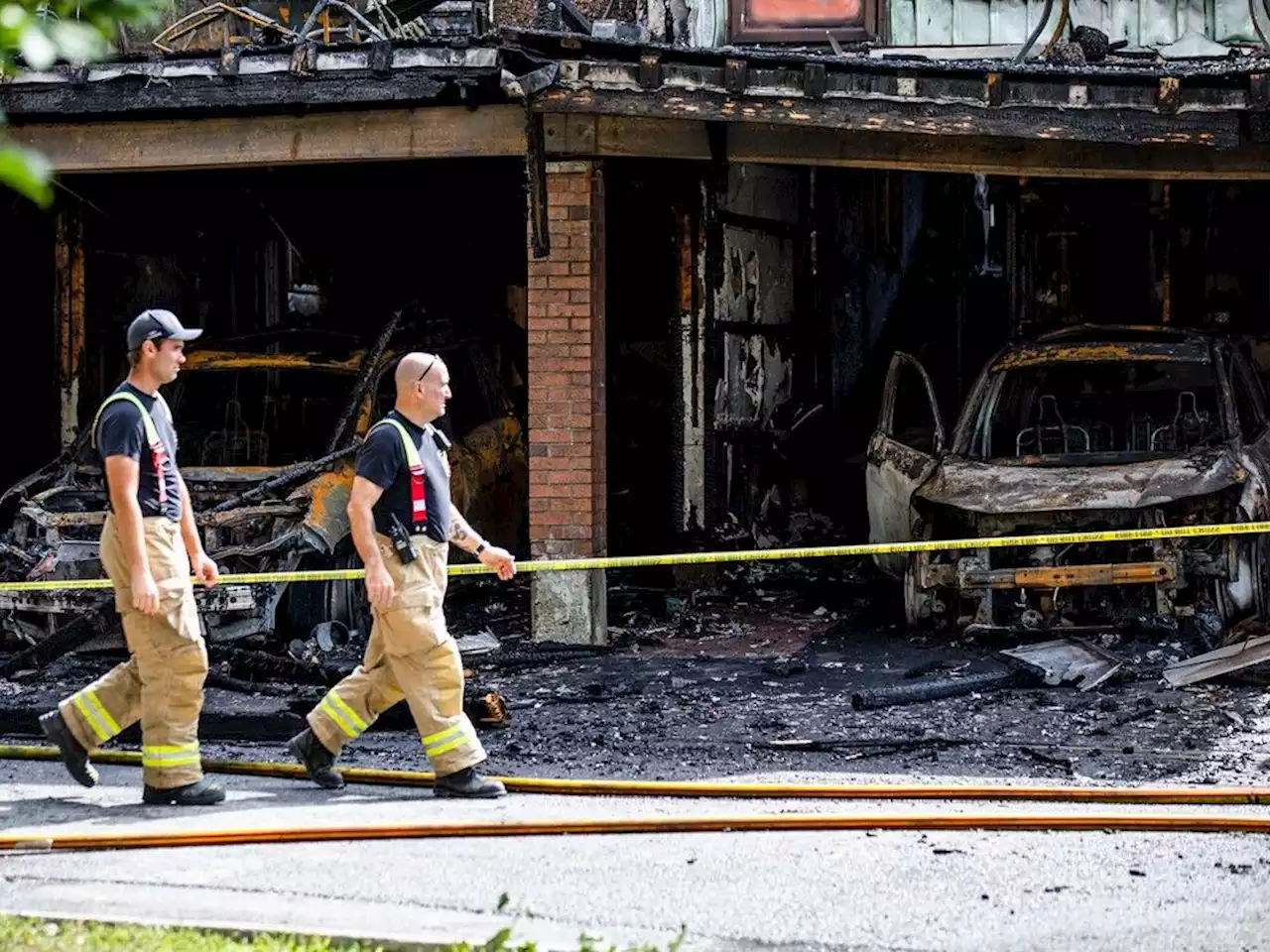 Four people injured in two-alarm rowhouse fire in Greenboro area