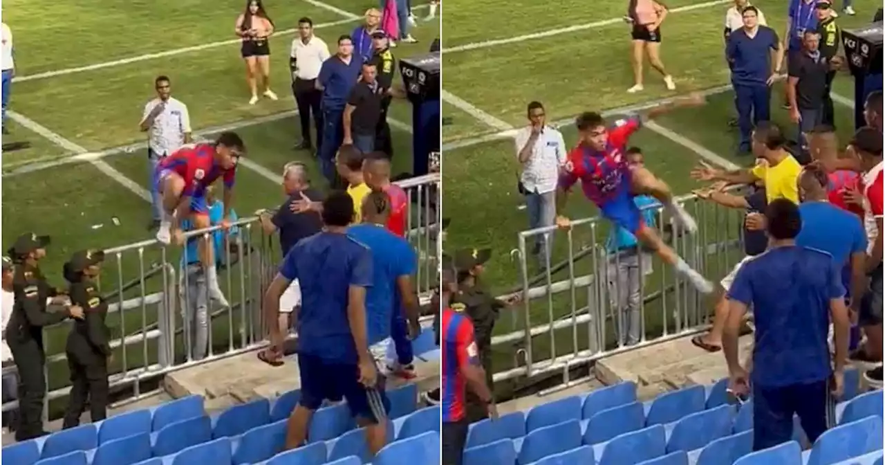 Ricardo ‘Caballo’ Márquez enloqueció y se metió a la tribuna para alegar con un hincha